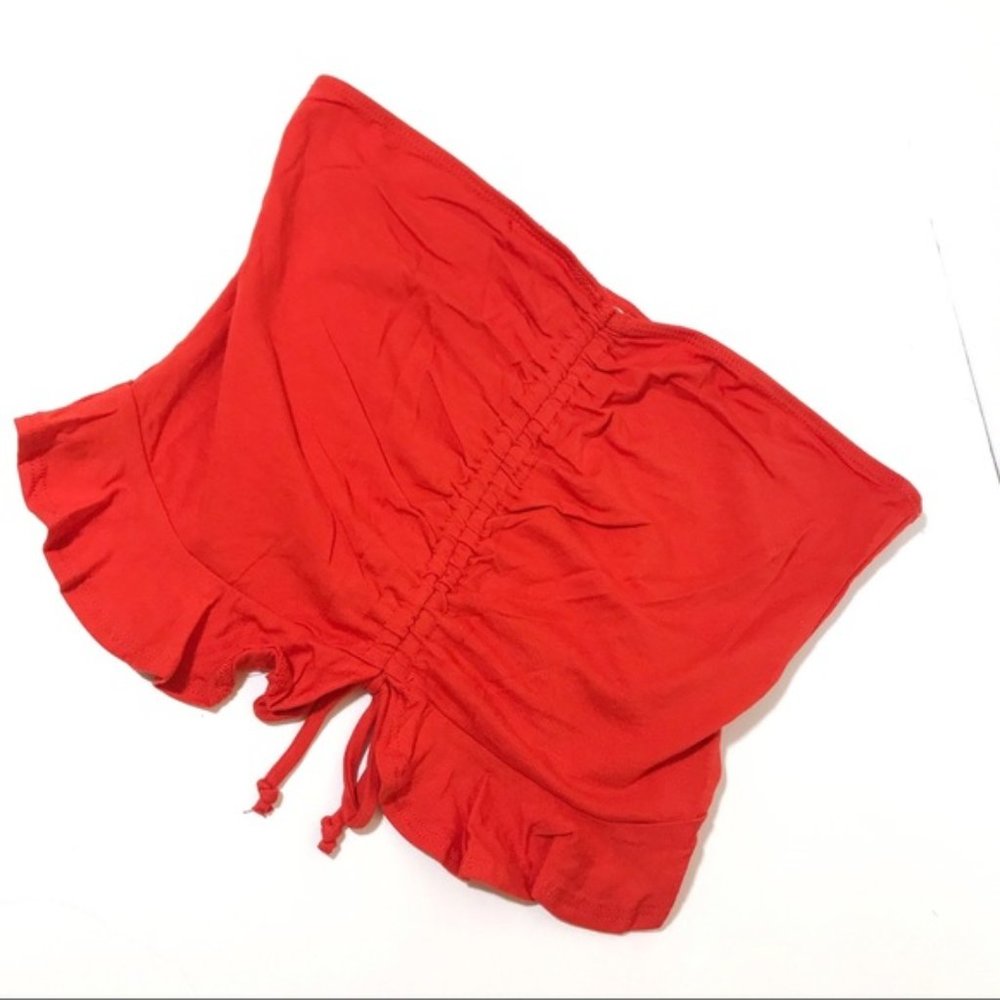 Scrunch Strapless Crop Top